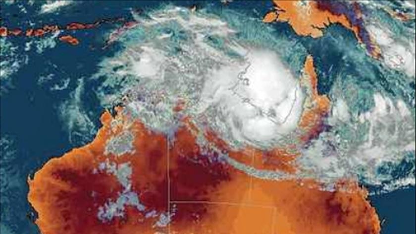 The system is about 20 kilometres north of Borroloola near the Queensland-Northern Territory border and is expected to move slowly offshore today.