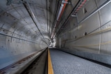 A section of train line that is in an underground tunnel. 