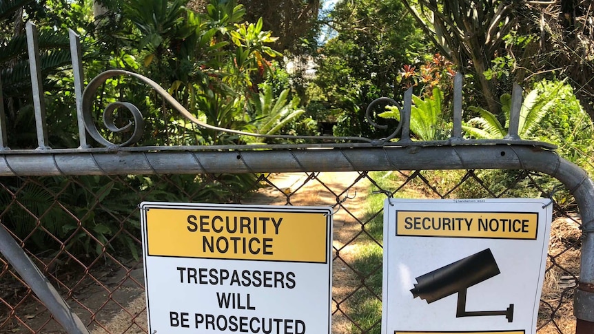 The locked  gate of a Buderim property on Clitheroe Ave