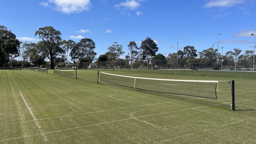 A tennis court.