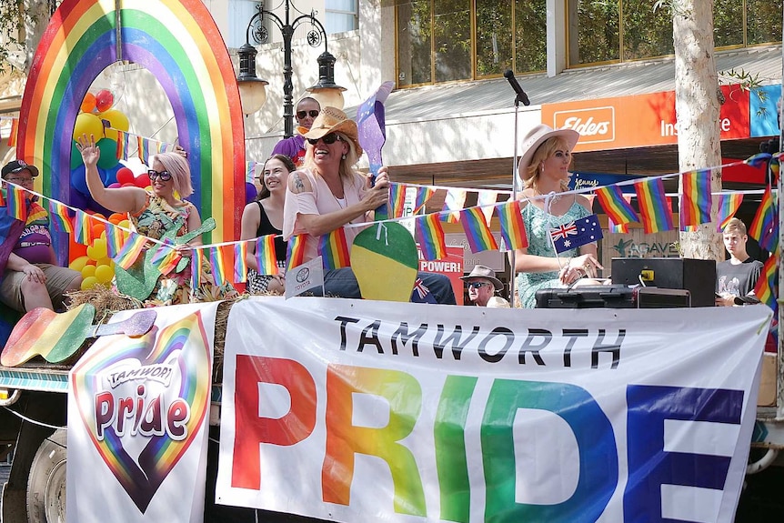 The LGBT pride float at the Tamworth Country Music Festival