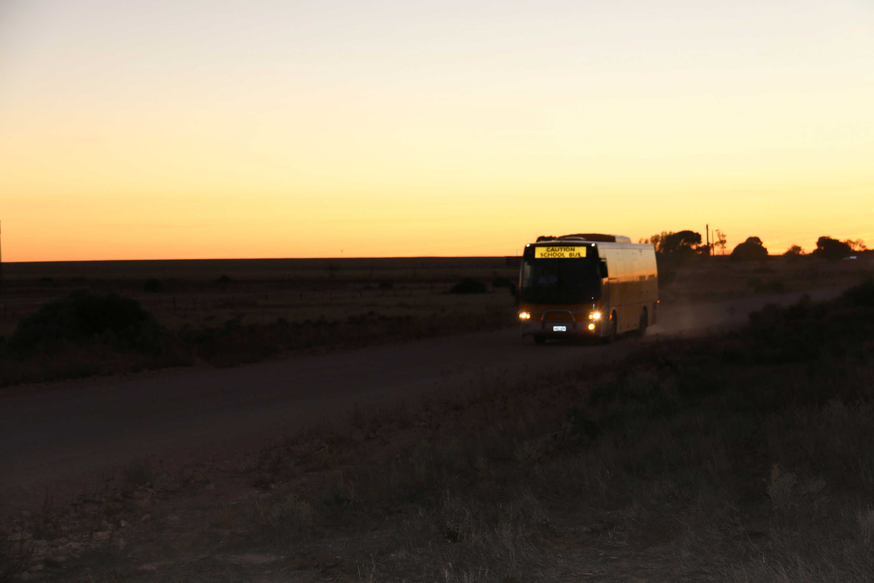 School bus morning run on west coast of SA