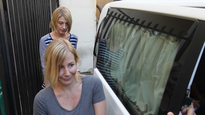 Tara Brown and Sally Faulkner leave prison.