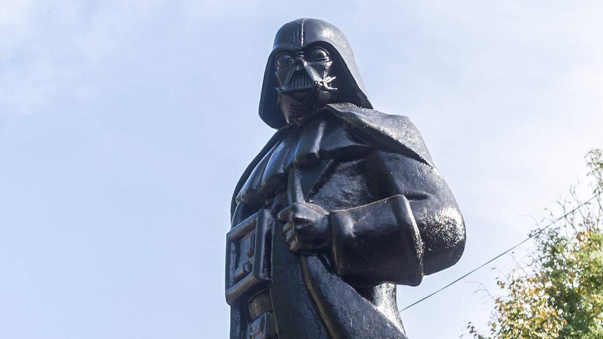A statue of Darth Vader, formerly a statue of Soviet founder Lenin