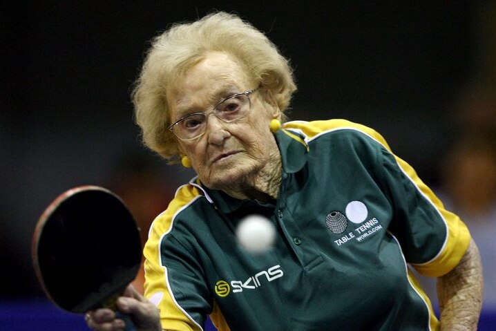 Dorothy De Low, aged 99, competing