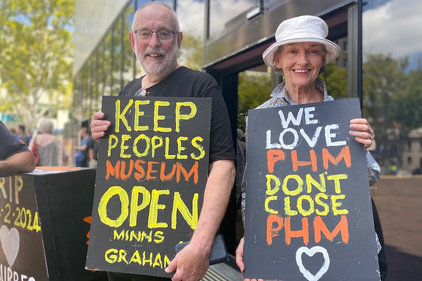 Powerhouse supporters include Founding Director Lindsay Sharp who is seen holding a poster about the museum's closure