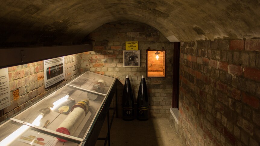 The ammunition room at Leighton Battery