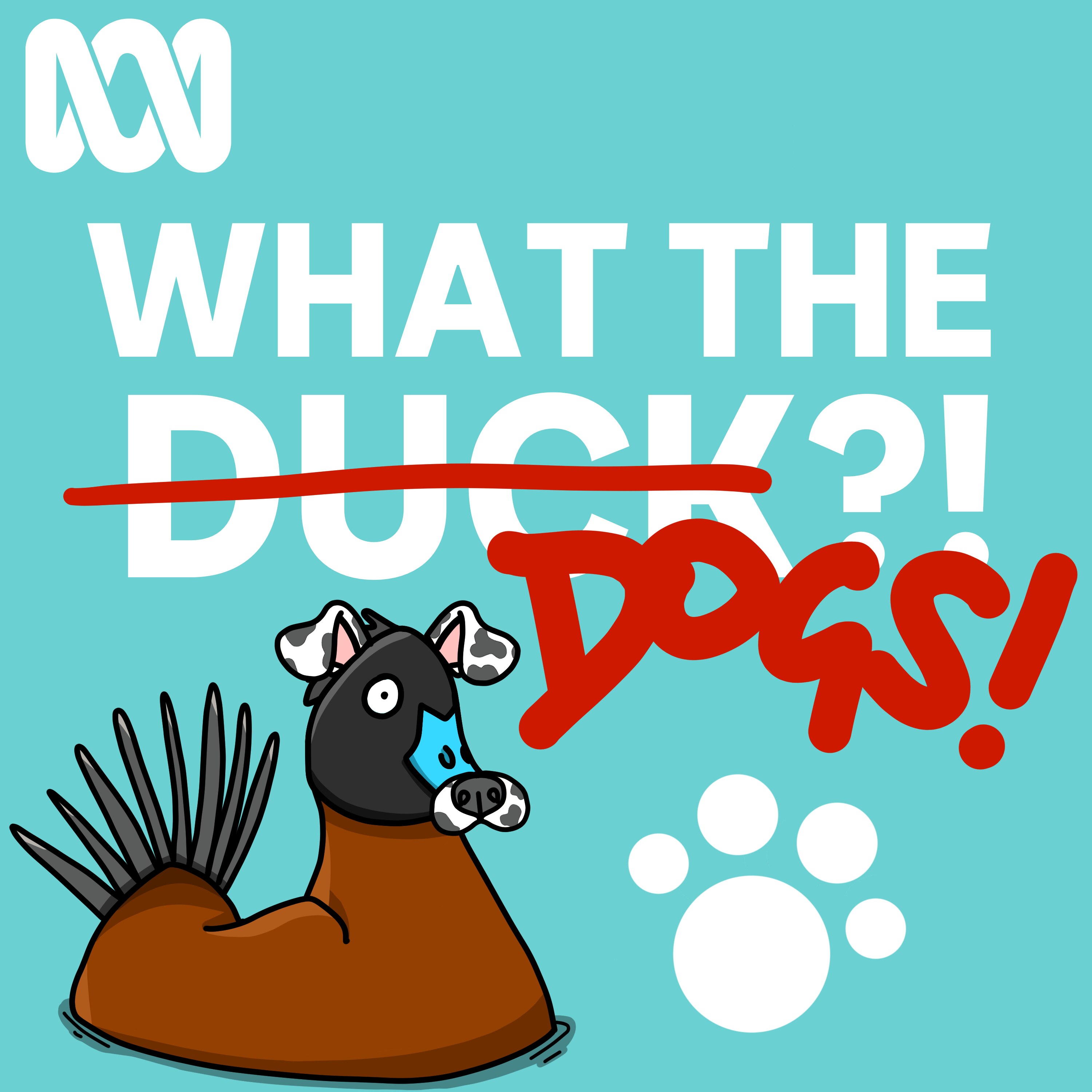 An illustration of a duck looking like a dog