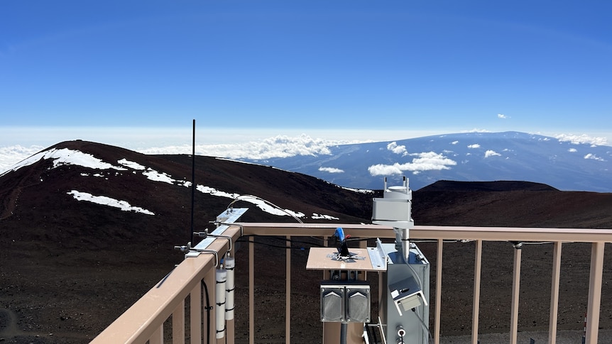 An air monitoring device on Hawaii's Mauna Loa.