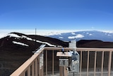 An air monitoring device on Hawaii's Mauna Loa.
