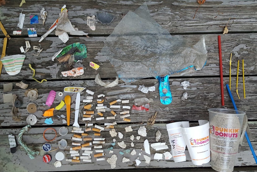 ocean garbage: Collected at Seabrook Beach