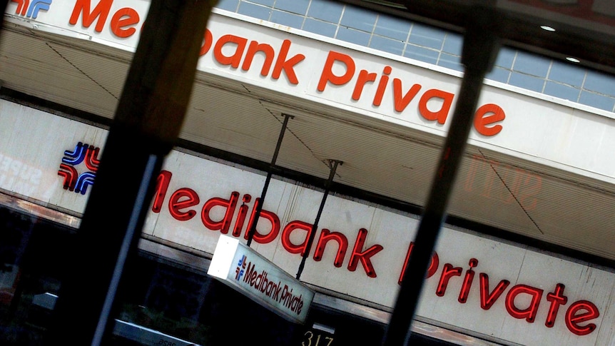 A Medibank Private shopfront on George St, Sydney.