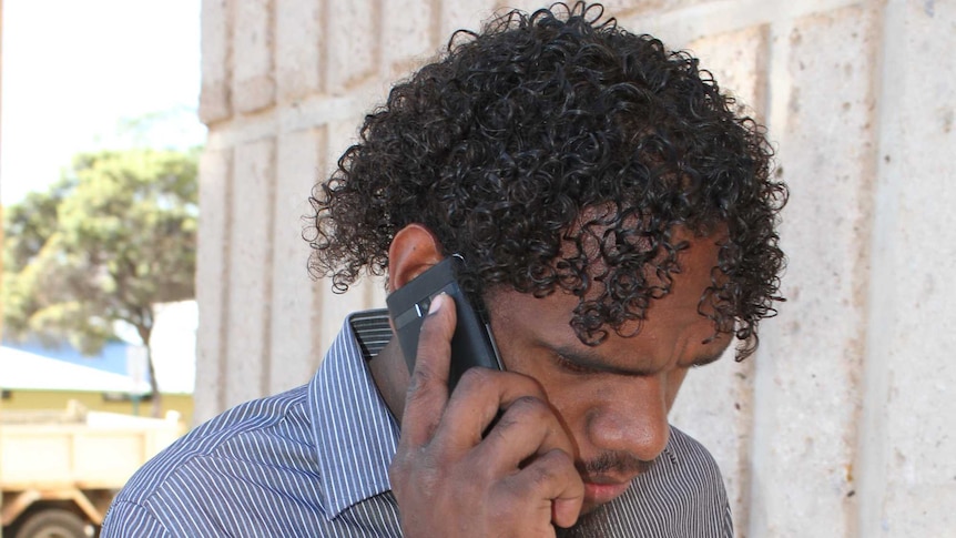 Liam Jurrah outside Alice Springs court house