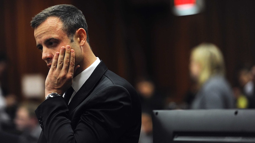Oscar Pistorius in court for the fourth day of his trial