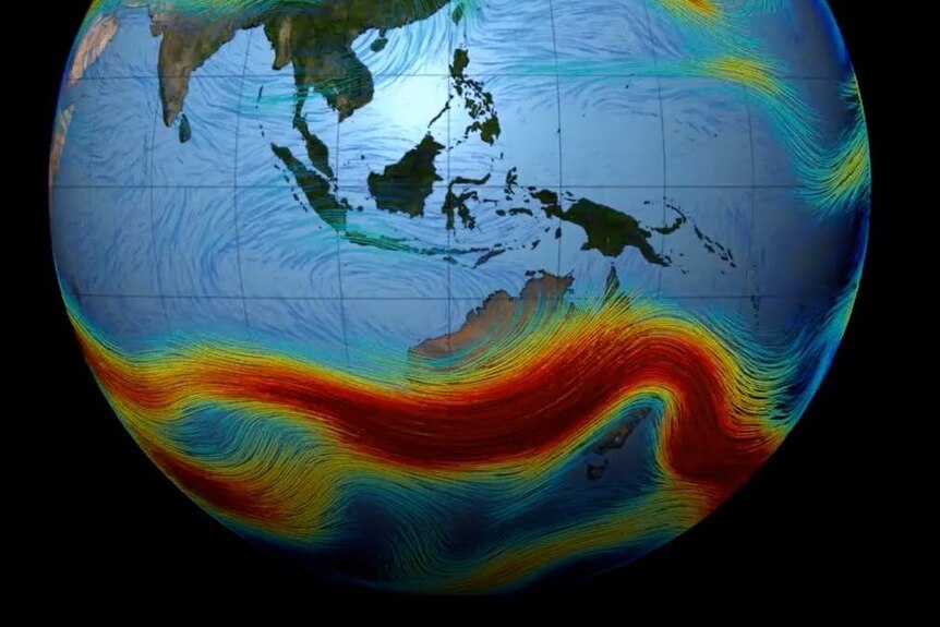 image of earth showing jet stream