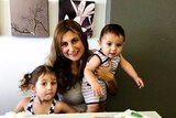 Lawyer Rania Saab with her two children, 2016