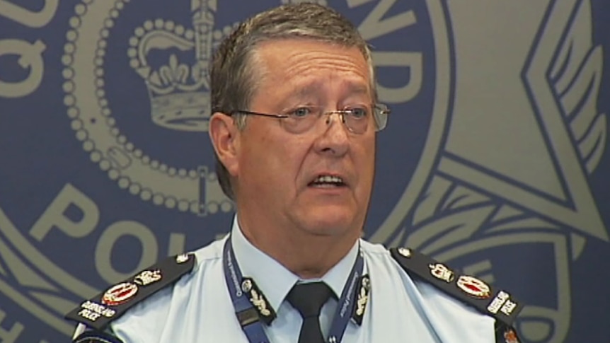 Queensland Police Commissioner Ian Stewart addresses the media