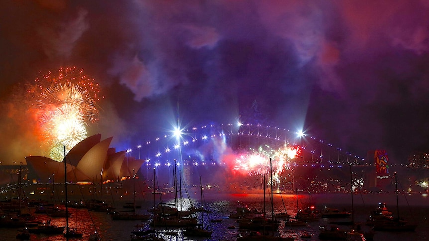 Fireworks light up the Sydney Harbour Bridge and Sydney Opera House as part of new year celebrations on Sydney Harbour