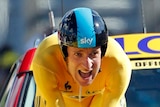 Bradley Wiggins wins easily in the Tour de France time trial.
