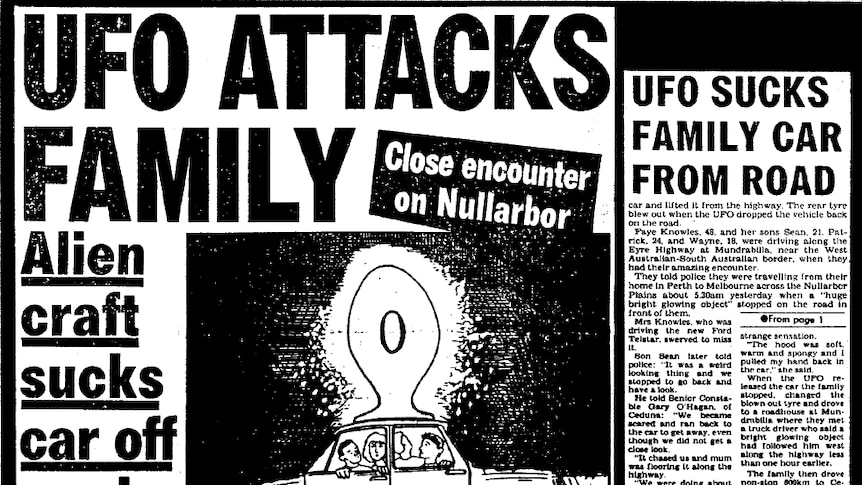 Un informe del periódico The Daily Mirror de Sydney sobre un incidente OVNI.