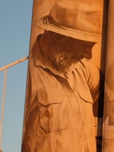 Character one on Guido van Helten's Brim silo artwork.