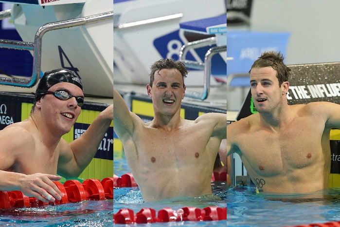 Kyle Chalmers, Cameron McEvoy and James Magnussen