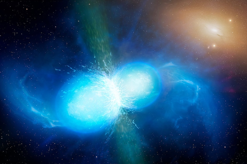 Two neutron stars colliding