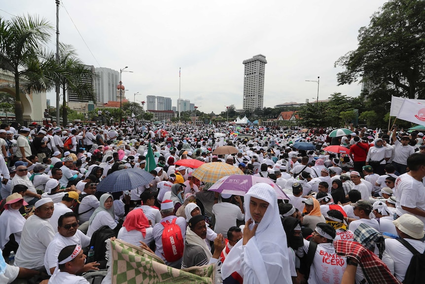 Thousands of protesters gather filling the streets of KL