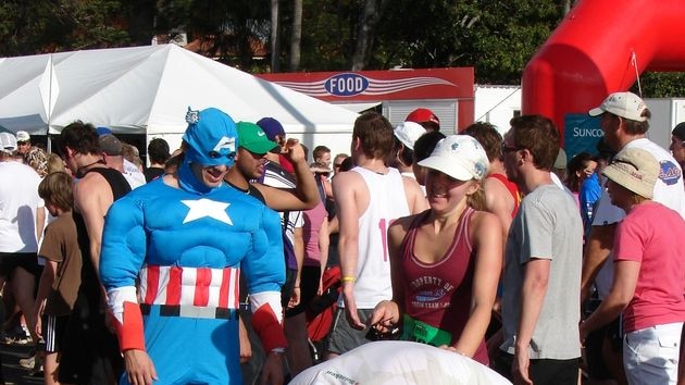 Captain America waits for a drink