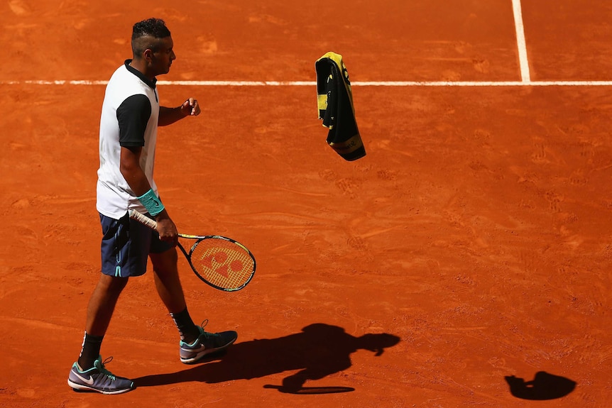 Nick Kyrgios frustrated at the Madrid Masters