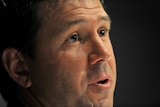 Ricky Ponting answers questions at a media conference in Sydney.