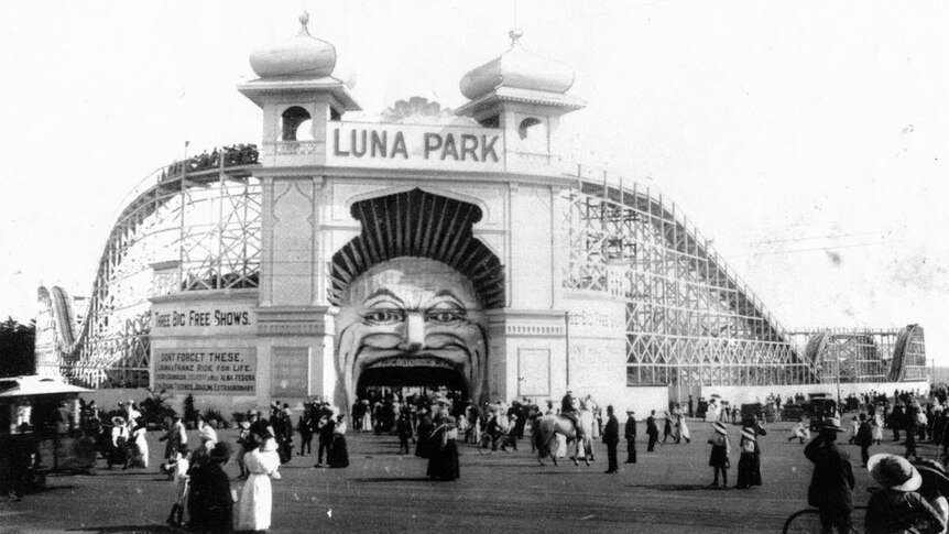 Undated historical photo of Melbourne's Luna Park.