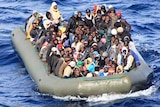 North African migrants at sea