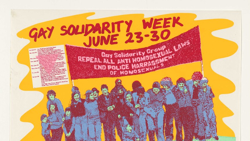 A gay liberation Poster designed by Chips McKinolty.