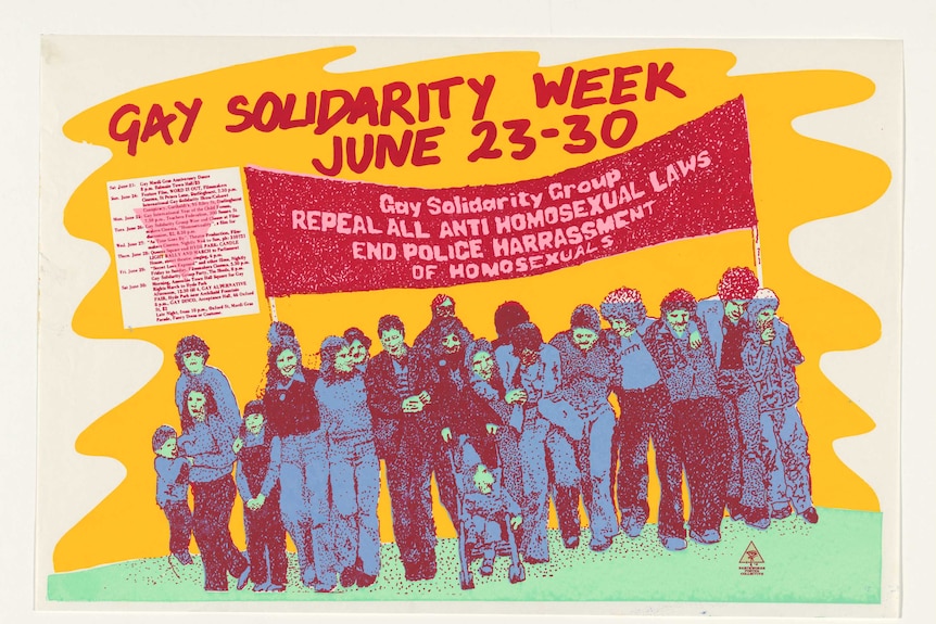 A gay liberation Poster designed by Chips McKinolty.