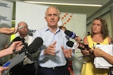 Malcolm Turnbull talks to reporters