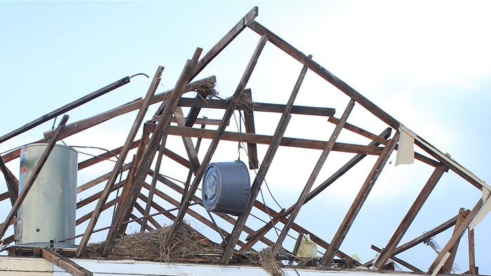 The roof of the Glynn family's home ended up hundreds of metres away