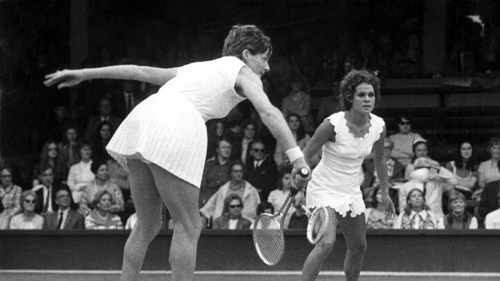 Margaret Court and Evonne Goolagong at Wimbledon, 1971