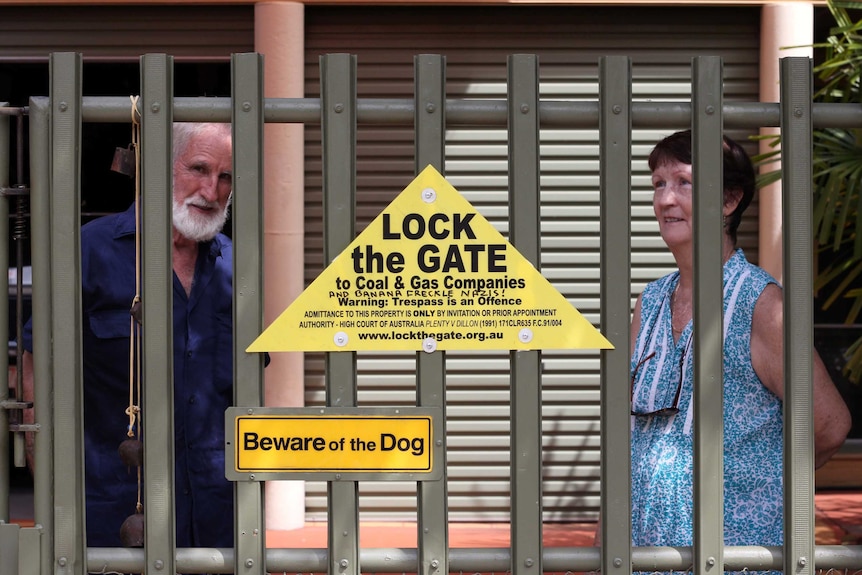 The Harbecks lock their gate