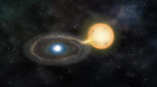 Artist's impression of binary star system Gaia14aae