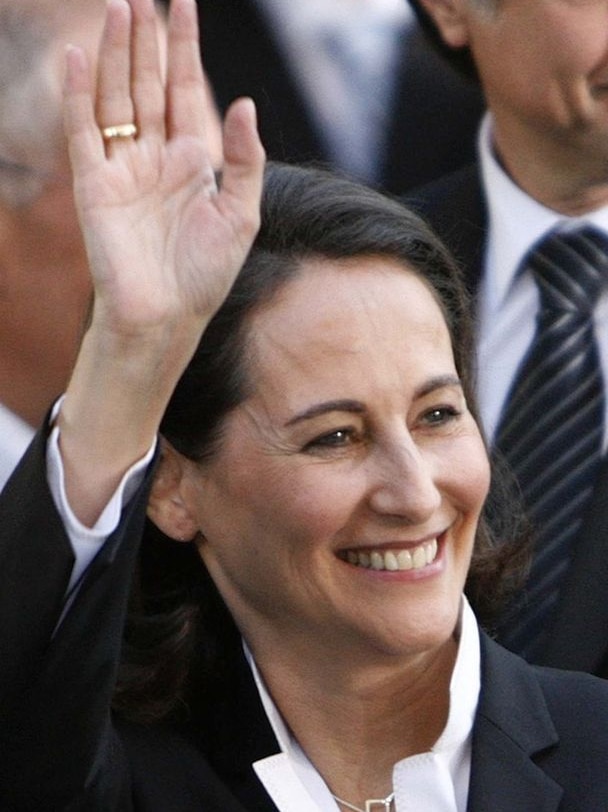 Segolene Royal arrives at a television studio for her debate.