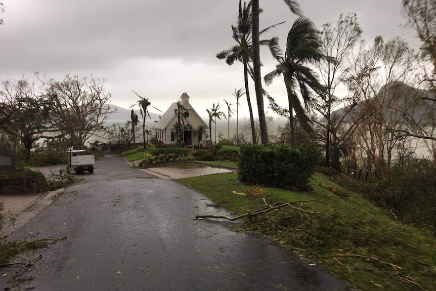 A tropical area of northern Australia shows damage after a cyclone