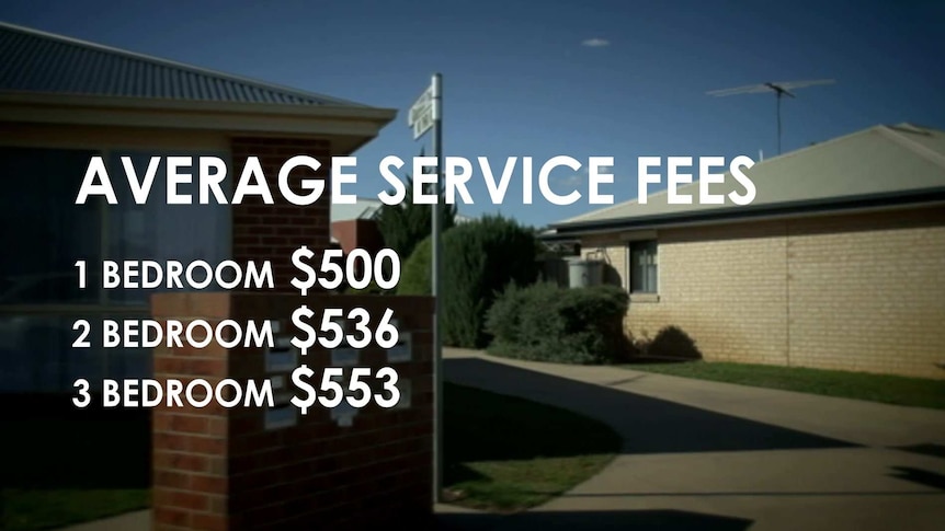 A graphic showing average service fees at retirement villages