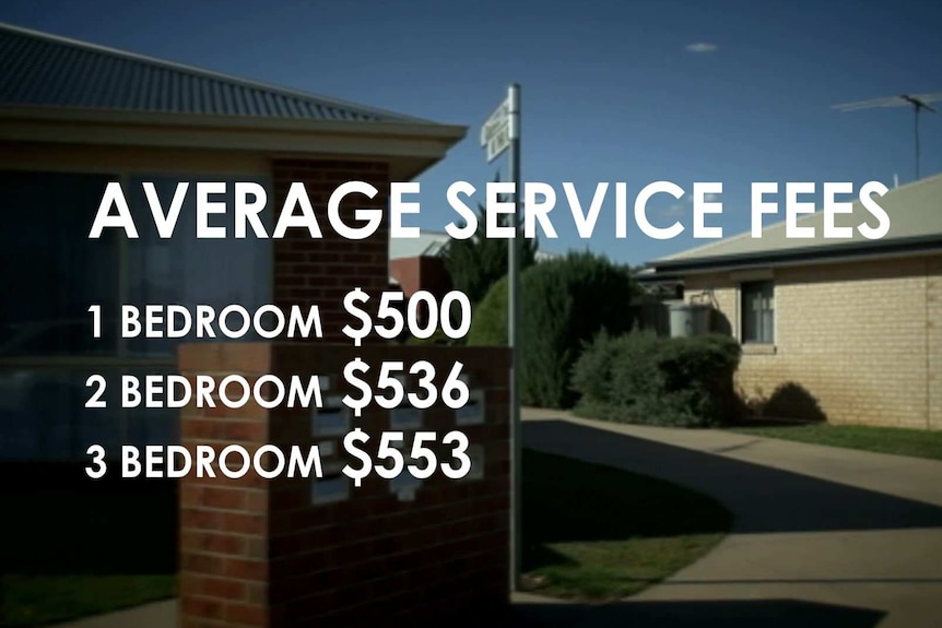 A graphic showing average service fees at retirement villages