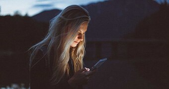 Woman looking at phone