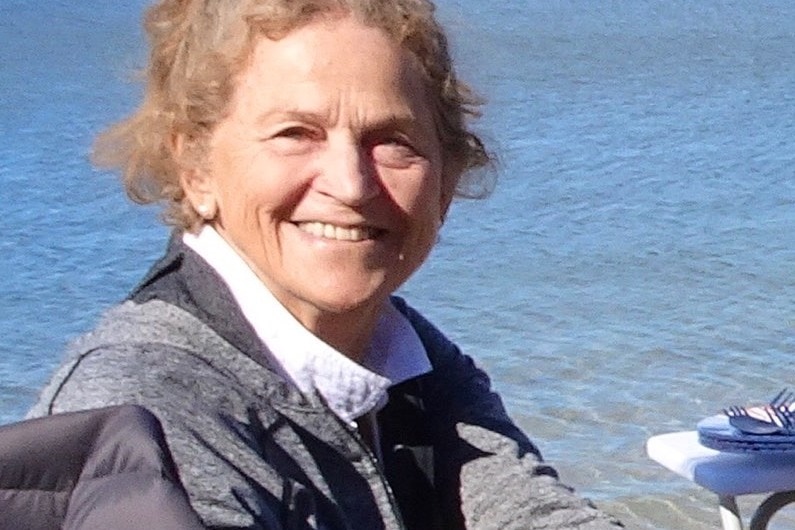 A supplied photo of the 71-year-old woman straight ahead, with the ocean behind her.