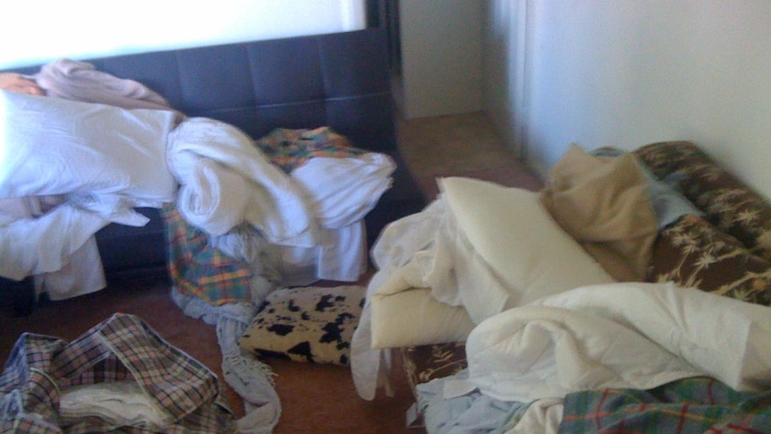 Inside a rented home of Newcastle refugees in April 2011; a house at the scene of a protest by refugee advocates.