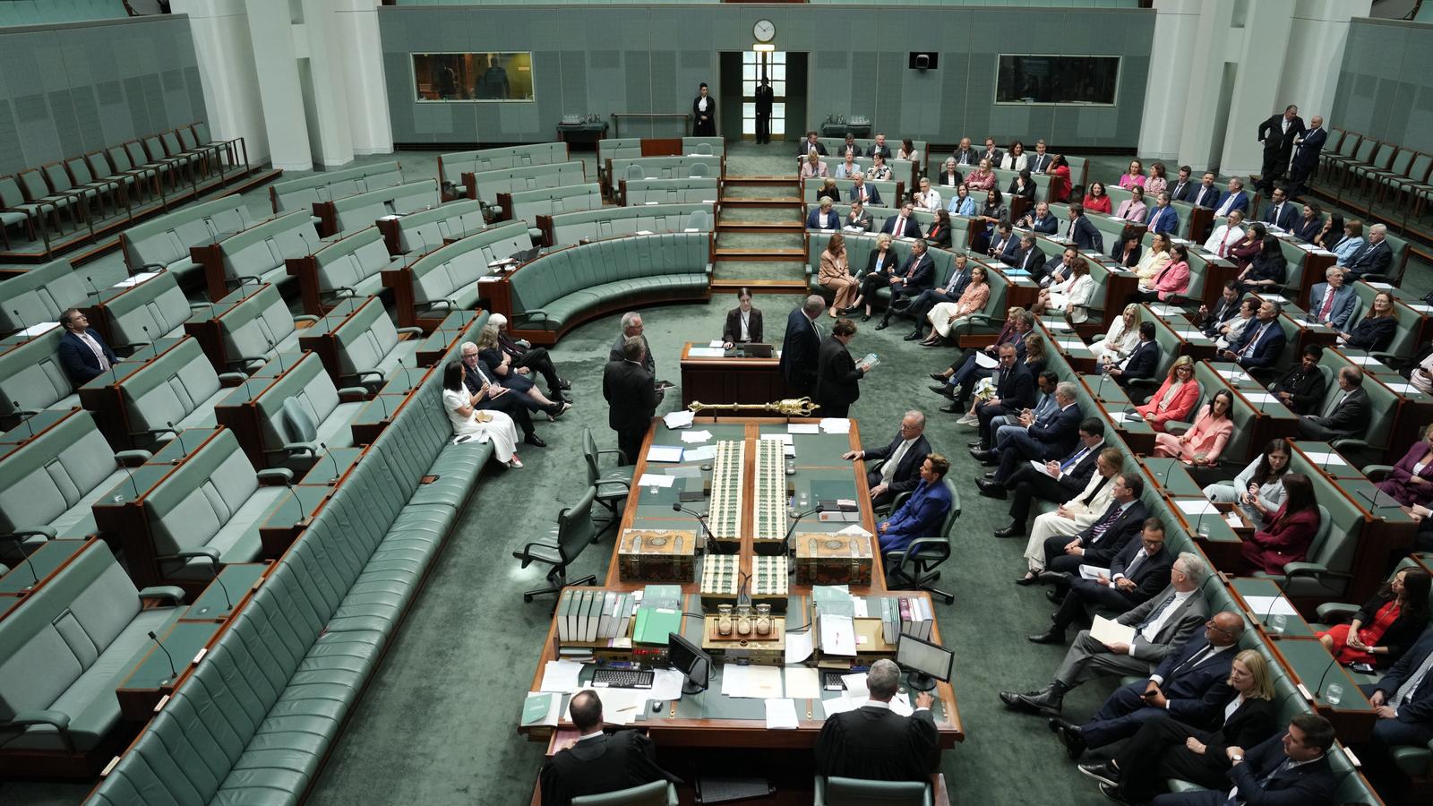 MPs vote on bill in the house of representatives.