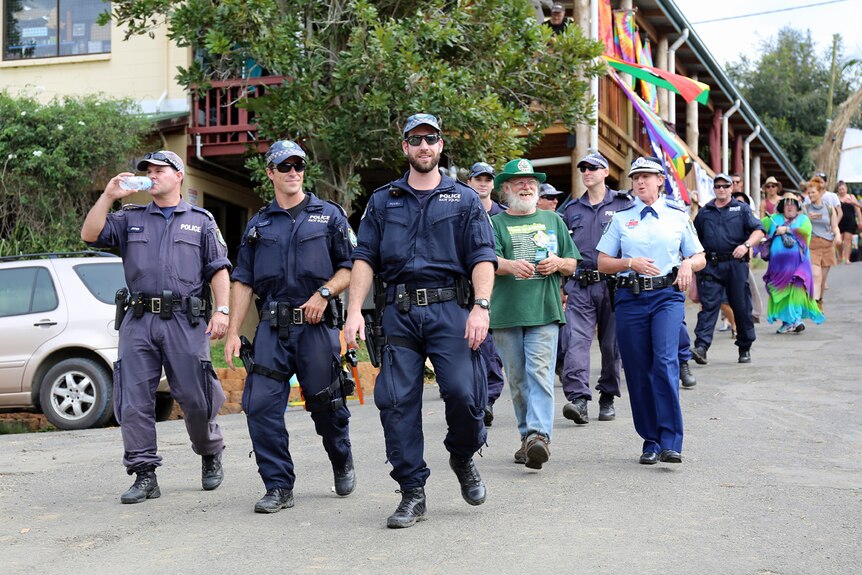 Police at Mardi Grass in Nimbin