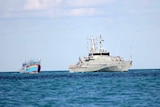 Asylum seeker boat in Broome under tow